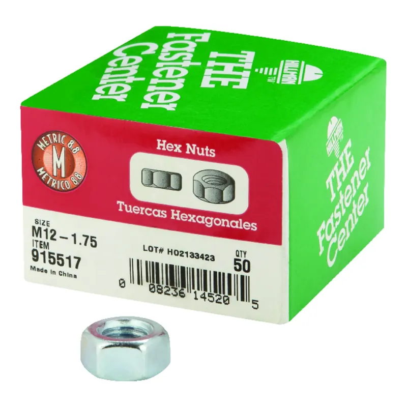 Hillman M12-1.75 Mm Zinc-Plated Steel Metric Hex Nut 50 Pk