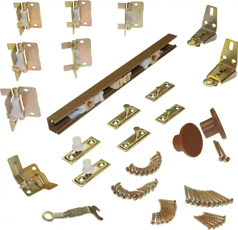 Bi-Fold Sliding Door Hardware Set, 1-1/8 To 1-3/8 In., 6 Ft.