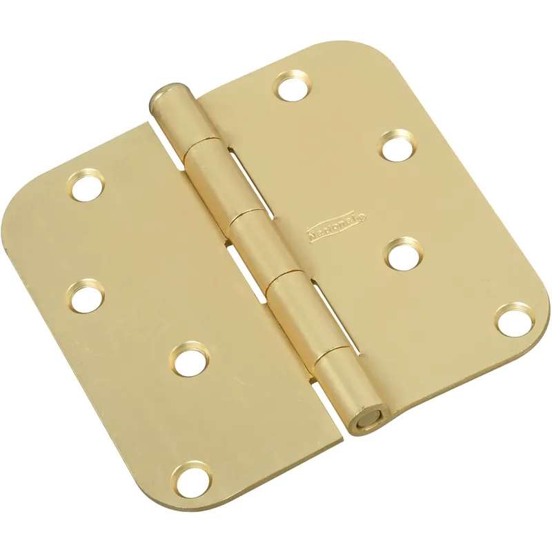 National Hardware 4 In. L Satin Brass Door Hinge 1 Pk