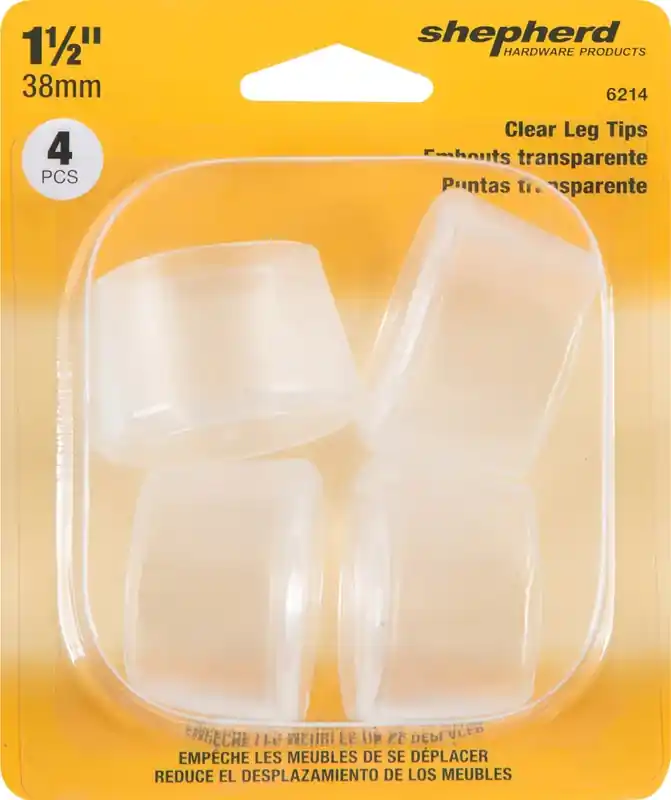 Shepherd Thermoplastic Ethylene Leg Tip Clear Round 1-1/2 In. 31 W 4 PK