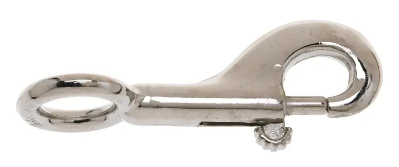 Bolt Snap, Rigid Round Eye, Zinc/Nickel, 5/8 In.