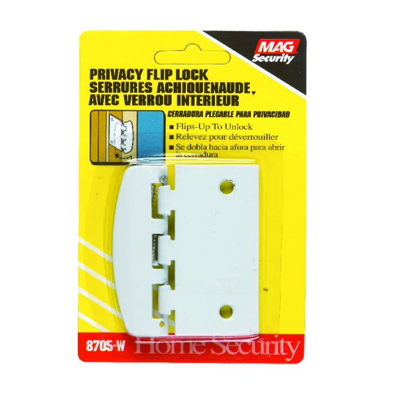 U 9888 White Flip Action Door Lock - Steel Construction