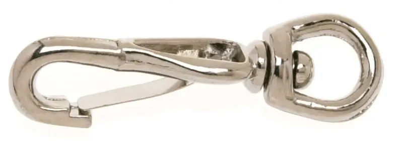 Spring Snap, Round Eye Swivel, Zinc, 1/4 In.
