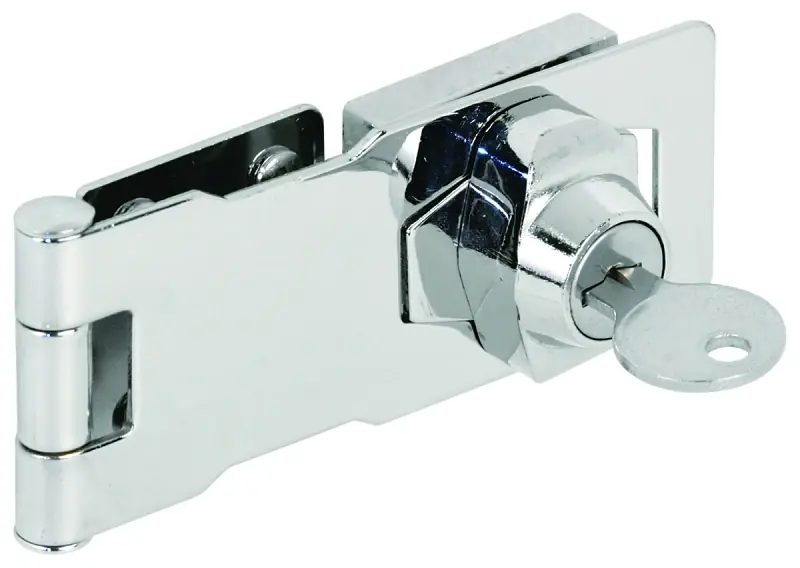 Prime-Line Chrome-Plated Steel 4 In. L Keyed Hasp Lock 1 Pk