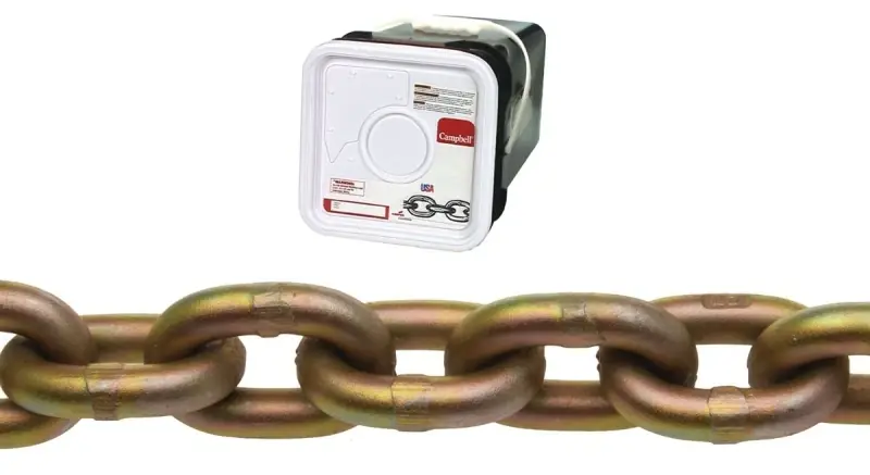 Transport Chain, Grade 70, Yellow Chromate, 1/4 In. X 65 Ft.