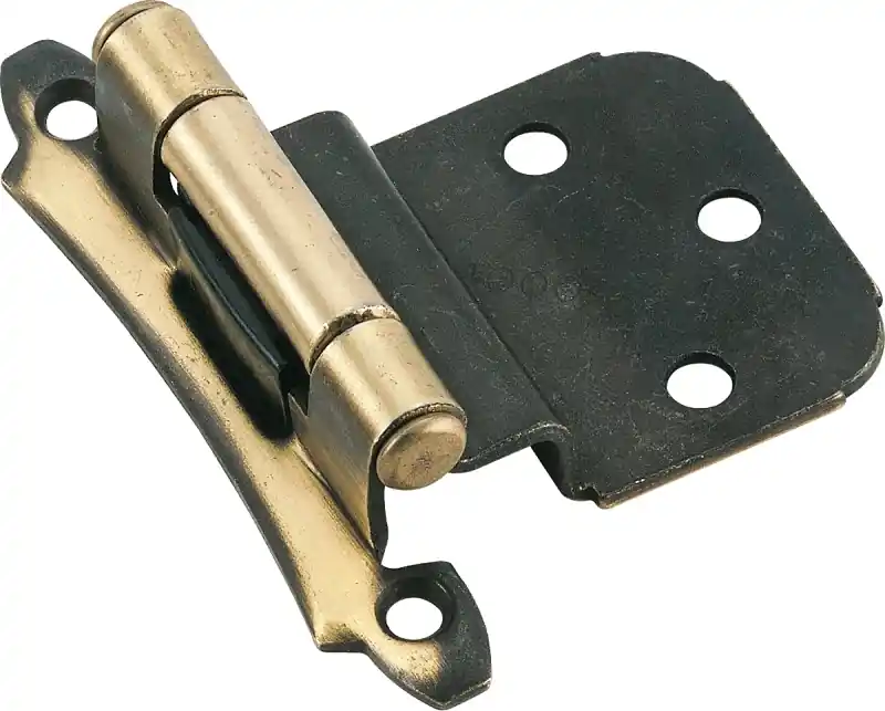 Amerock Antique Brass 3/8 In. Self-Closing Inset Hinge, (2-Pack)