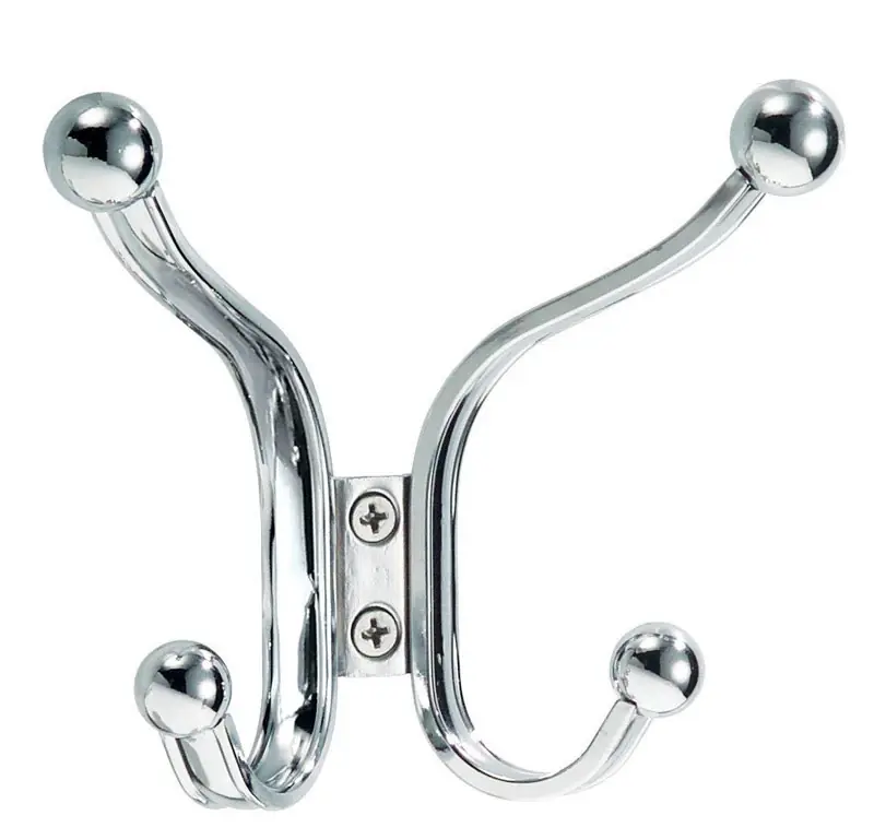 IDesign 5.5 In. L Chrome Silver Steel Small/Medium York Lyra Quad Hook 1 Pk