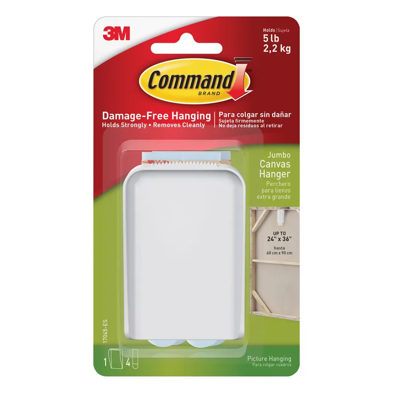 3M Command Plastic Coated White Canvas Picture Hanger 5 Lb 1 Pk