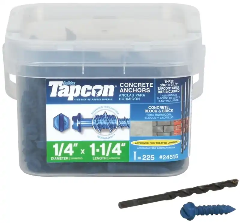 Tapcon 1/4 In. D X 1-1/4 In. L Steel Hex Head Concrete Screw Anchor 225 Pk