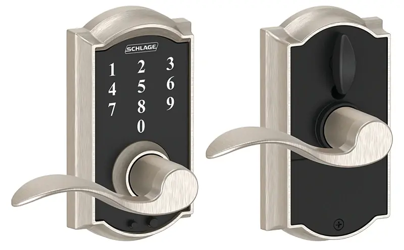 Touch Keyless Entry Lever Lockset, Camelot Trim, Satin Nickel