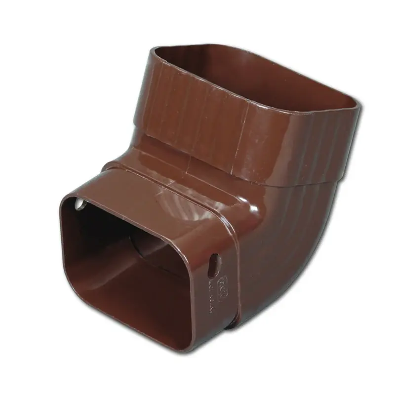 Front Gutter Elbow, Vinyl, Brown, 2 X 3-In.