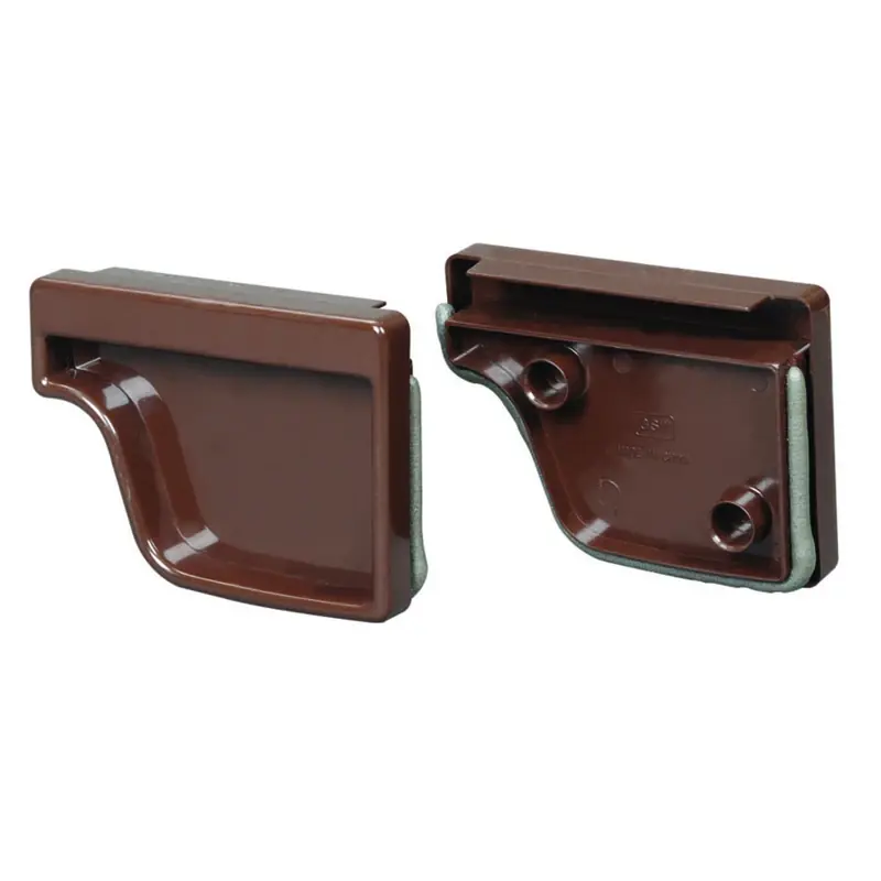 Amerimax 4.6 In. H X 2 In. W X 5 In. L Brown Vinyl K Gutter End Cap Set