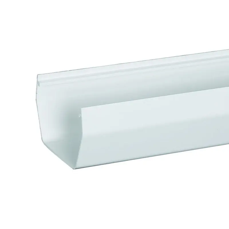 Gutter, Contemporary, Vinyl, White, 5-In. X 10-Ft.