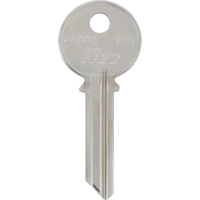 HILLMAN Traditional Key House/Office Key Blank 130 Single For Yale Locks Silver
