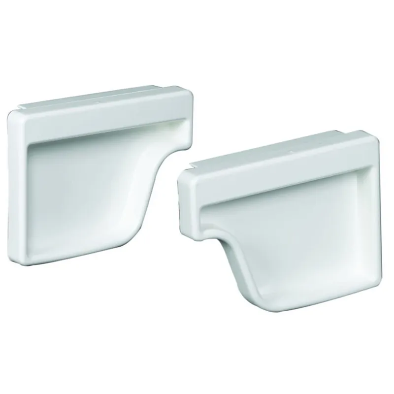 Amerimax 4.6 In. H X 2 In. W X 5 In. L White Vinyl K Gutter End Cap