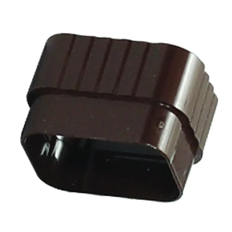 Downspout Connector, Traditional, Vinyl, Brown, 2 X 3-In.