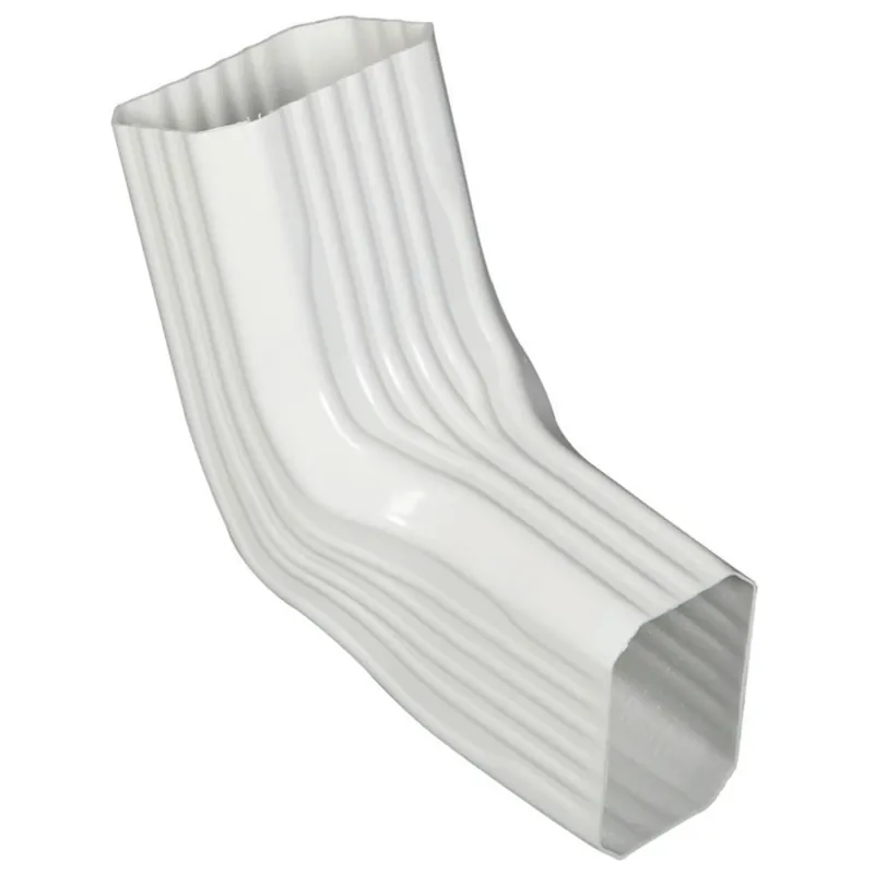 A-B Transition Gutter Elbow, PVC, White, 2 X 3-In.