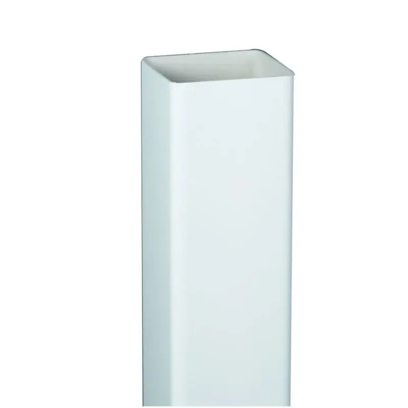 Downspout, Square, Vinyl, White, 10-Ft.