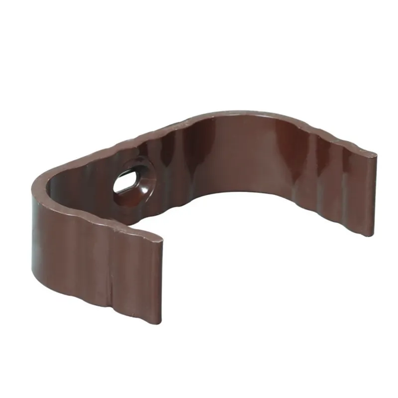 Downspout Clip, Traditional, Vinyl, Brown, 2 X 3-In.