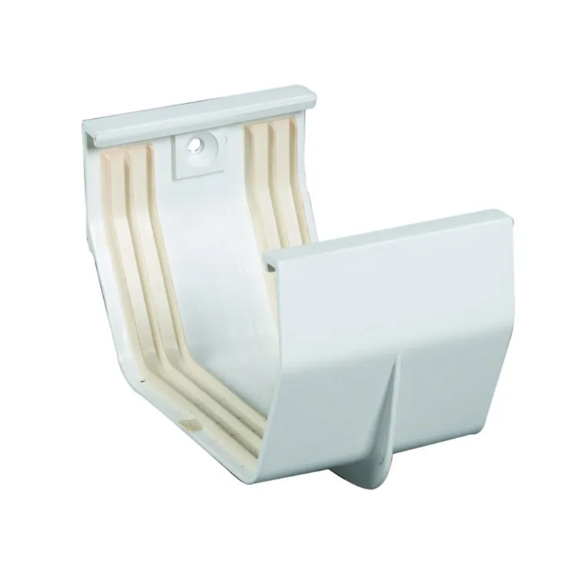 Slip Joint Gutter Connector, Contemporary, Vinyl, White, 5-In.