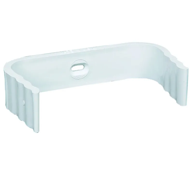 Downspout Clip, Traditional, Vinyl, White, 2 X 3-In.