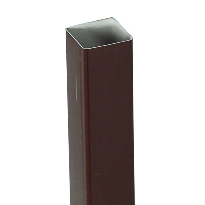 Downspout, Square, Vinyl, Brown, 10-Ft.
