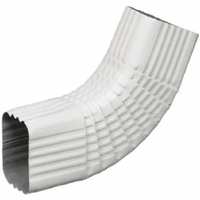 Gutter Side Elbow, Style B, 75 Degree, White Aluminum, 3 X 4 Inches