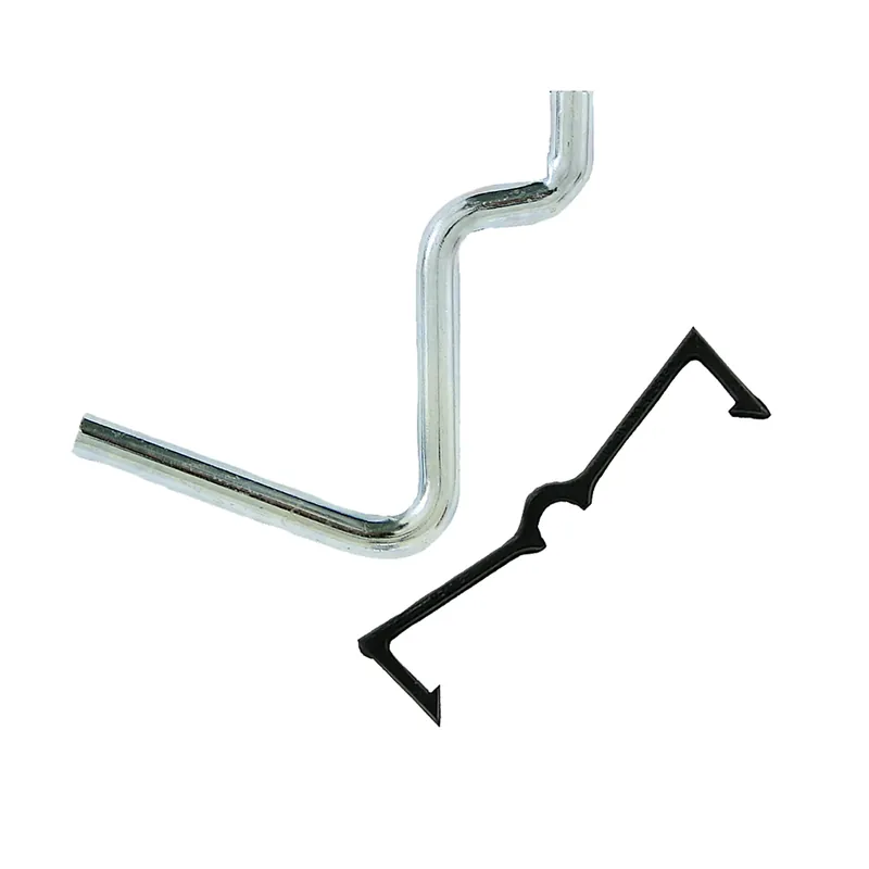 Crawford Zinc Plated Black/Silver Steel 1.5 In. Peg Hooks 6 Pk