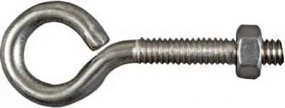 Stainless Steel Eye Bolts 1/4 X 2-1/2 Inch With Hex Nuts, 85 Lb Capacity