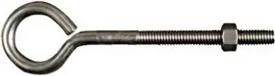 Stainless Steel Eye Bolts 3/8 X 6 Inches With Hex Nuts, 160 Lb Capacity