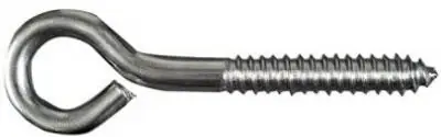 Stainless Steel Lag Screw Eye, 1/4 X 3-3/4 Inches, 120 Lb Capacity