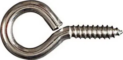 0 Large Stainless Steel Screw Eye, 3/8" X 2.88", 150 Lb Capacity