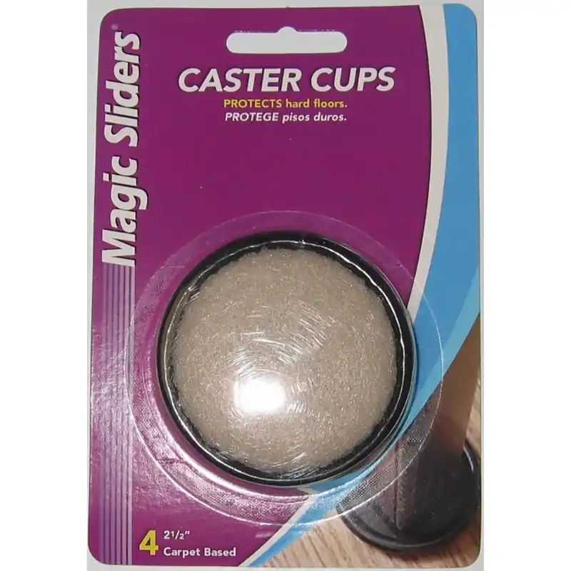 Magic Sliders Carpet Based Caster Cups Oatmeal Round 2-1/2 In. W X 2-1/2 In. L 4 Pk