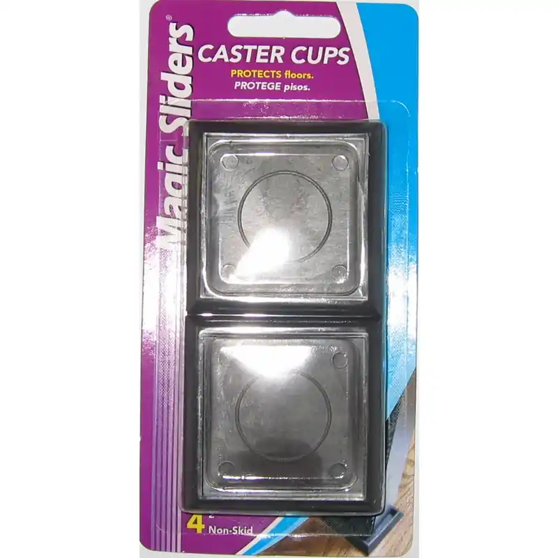 Magic Sliders Plastic Caster Cup Brown Square 2 In. W X 2 In. L 4 Pk