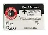 Fasteners Stainless Steel Sheet Metal Screws 8 X 1/2" - 100 Count Box