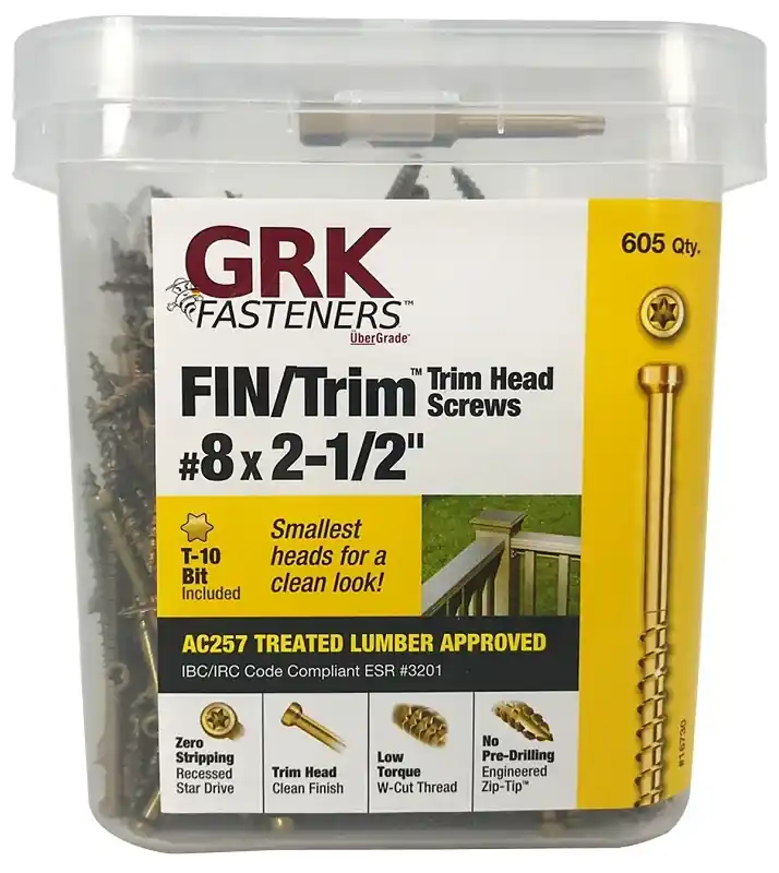 GRK Fasteners No. 8 X 2-1/2 In. L Star Climatek Coarse Trim Screws 605 Pk