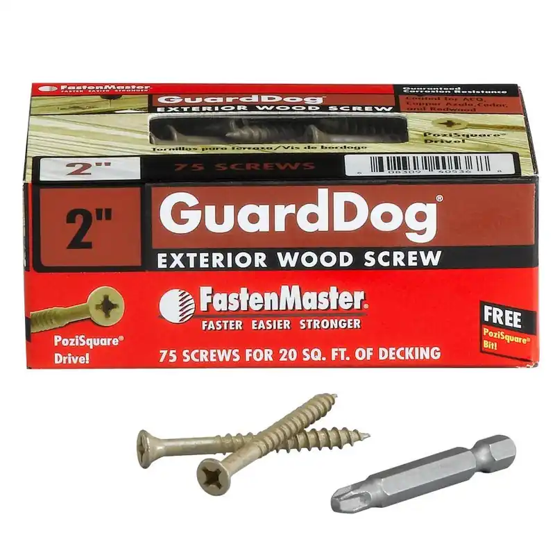 FastenMaster GuardDog No. 10 X 2 In. L Gold Phillips/Square Bugle Head Deck Screws 75 Pk