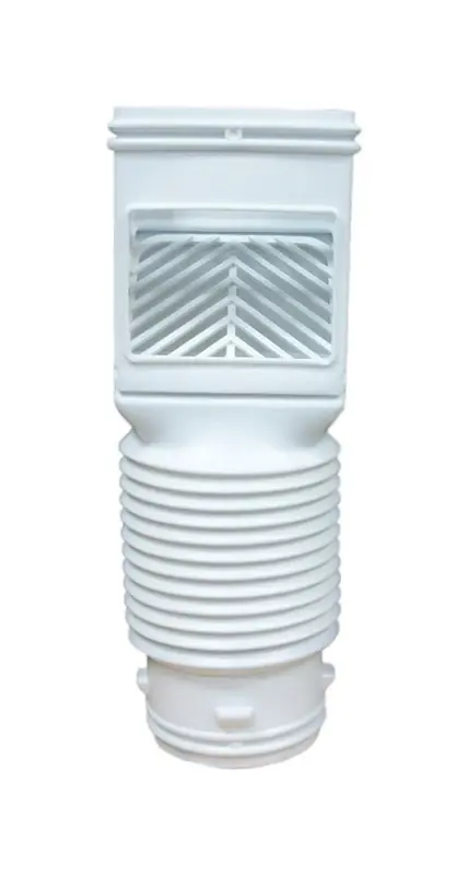 Flexgrate 4.625 In. W X 4.625 In. L White Vinyl Downspout Filter