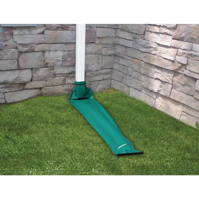 Manual Downspout Extender, Green, 12-Ft. X 7-In.