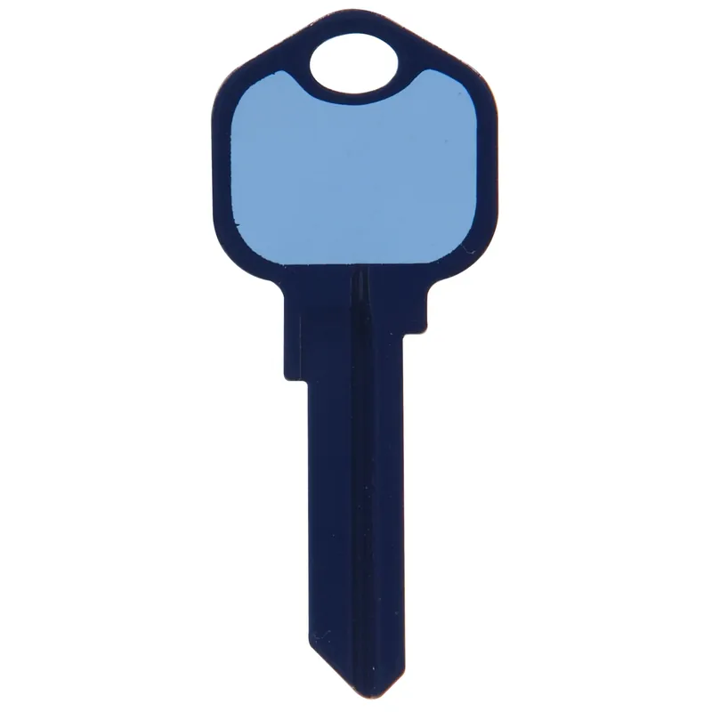 Write-on-it Universal Key Blank For House/padlock - Single Sided, Brass, Blue