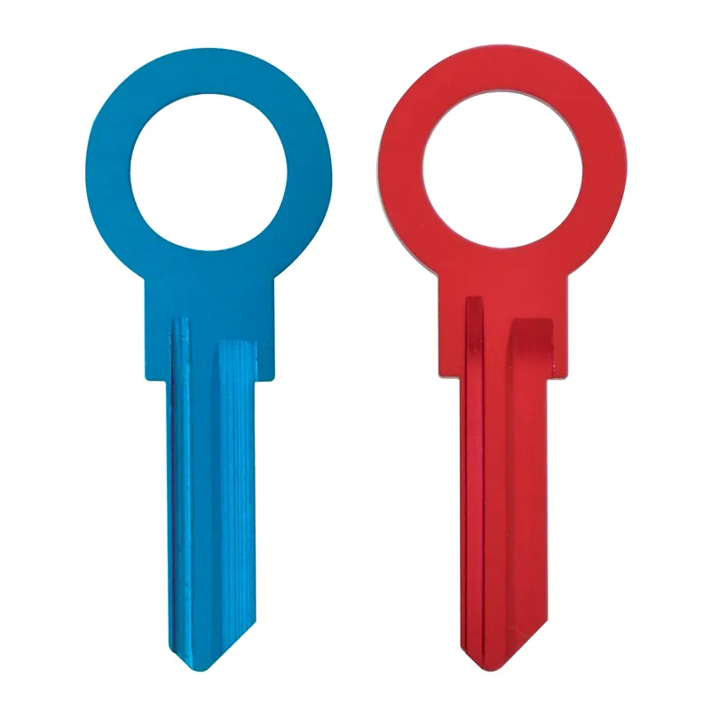 HILLMAN Zero Gravity House/Padlock Universal Key Blank Double Blue/Red