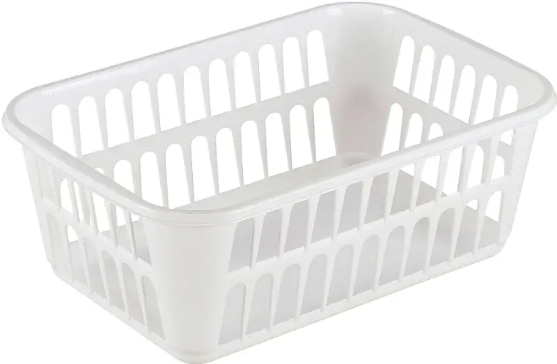 Storage Basket, White Plastic, 11-1/4 X 8 X 4-1/4-In.