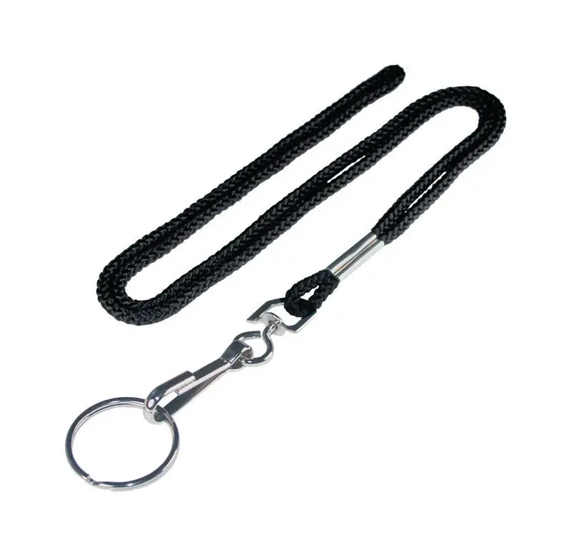 HILLMAN Polyester Black/Silver Sporting Accessories Lanyard