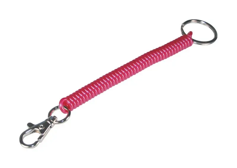 HILLMAN Metal/Plastic Assorted Coil Keychain With Snap