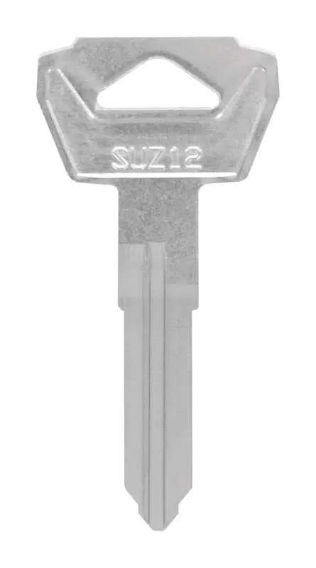 HILLMAN Traditional Key Motorcycle Key Blank Double For Suzuki Silver