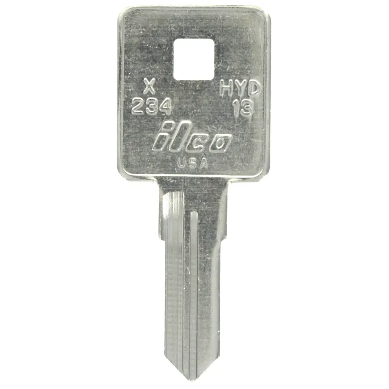 HILLMAN Traditional Key Motorcycle Key Blank HYD-13 Double For Harley Silver