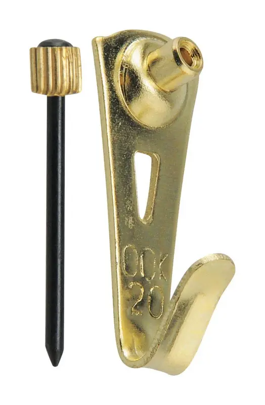 HILLMAN OOK Brass-Plated Gold Professional Picture Hanger 20 Lb 3 Pk