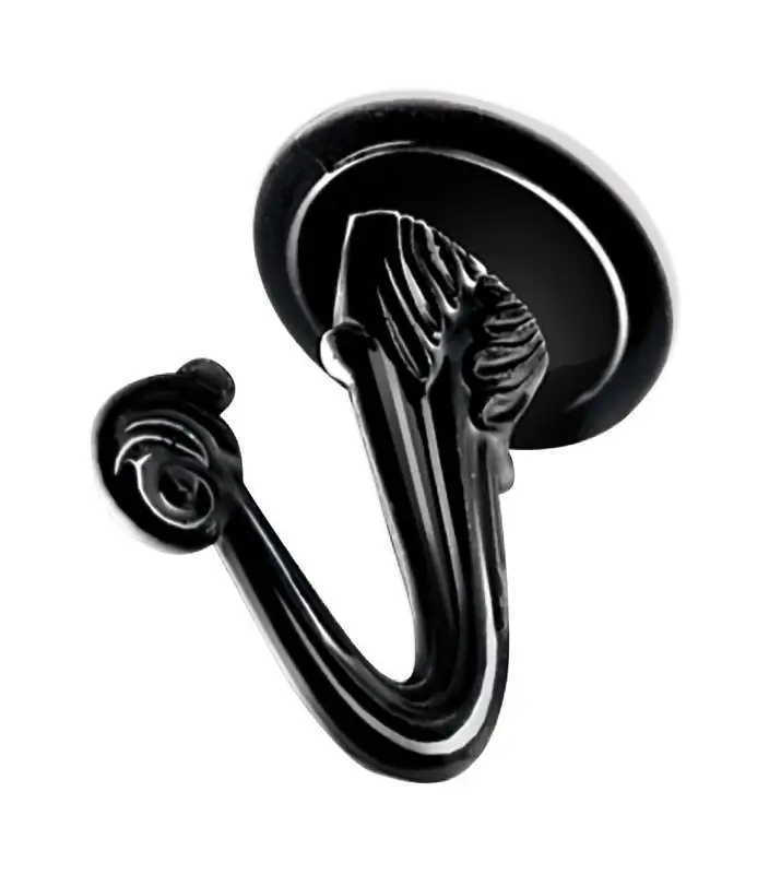 HILLMAN OOK Medium Black Steel 1-1/2 In. L Swag Hook 30 Lb 2 Pk