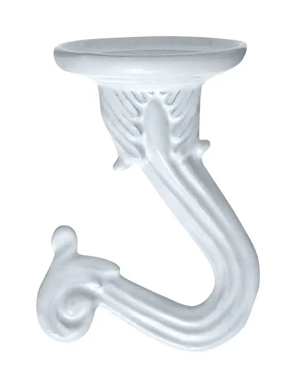 HILLMAN OOK Medium Vinyl Coated White Steel 1-1/2 In. L Swag Hook 30 Lb 2 Pk