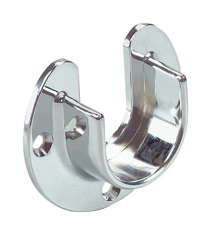 2-1/4 In. L X 1-5/16 In. D Polished Chrome Steel Closet Rod Flange